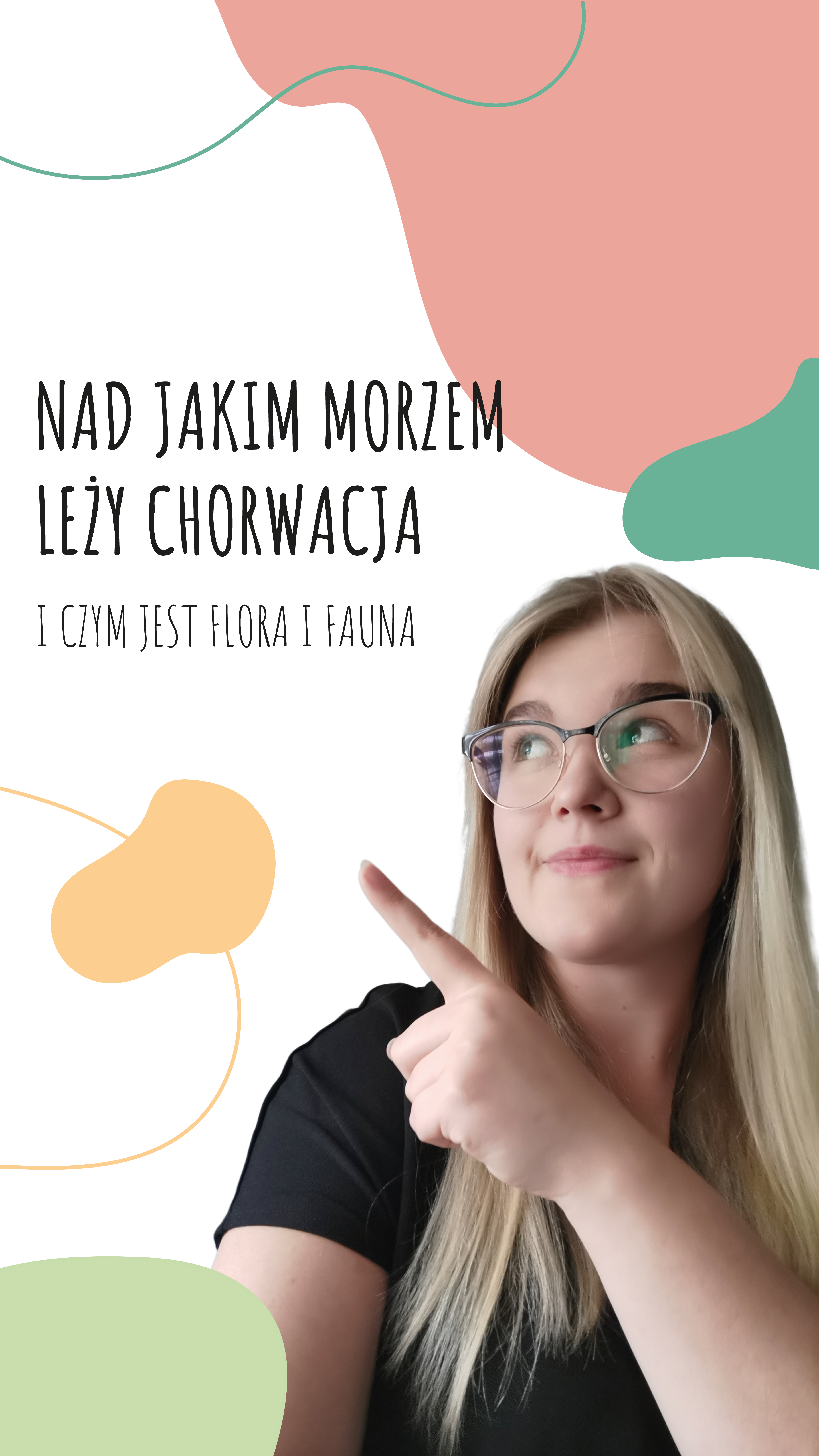 Zdjęcie, na którym wskazuje palcem napis " Nad jakim morzem leży Chorwacja i czym jest flora i Fauna"