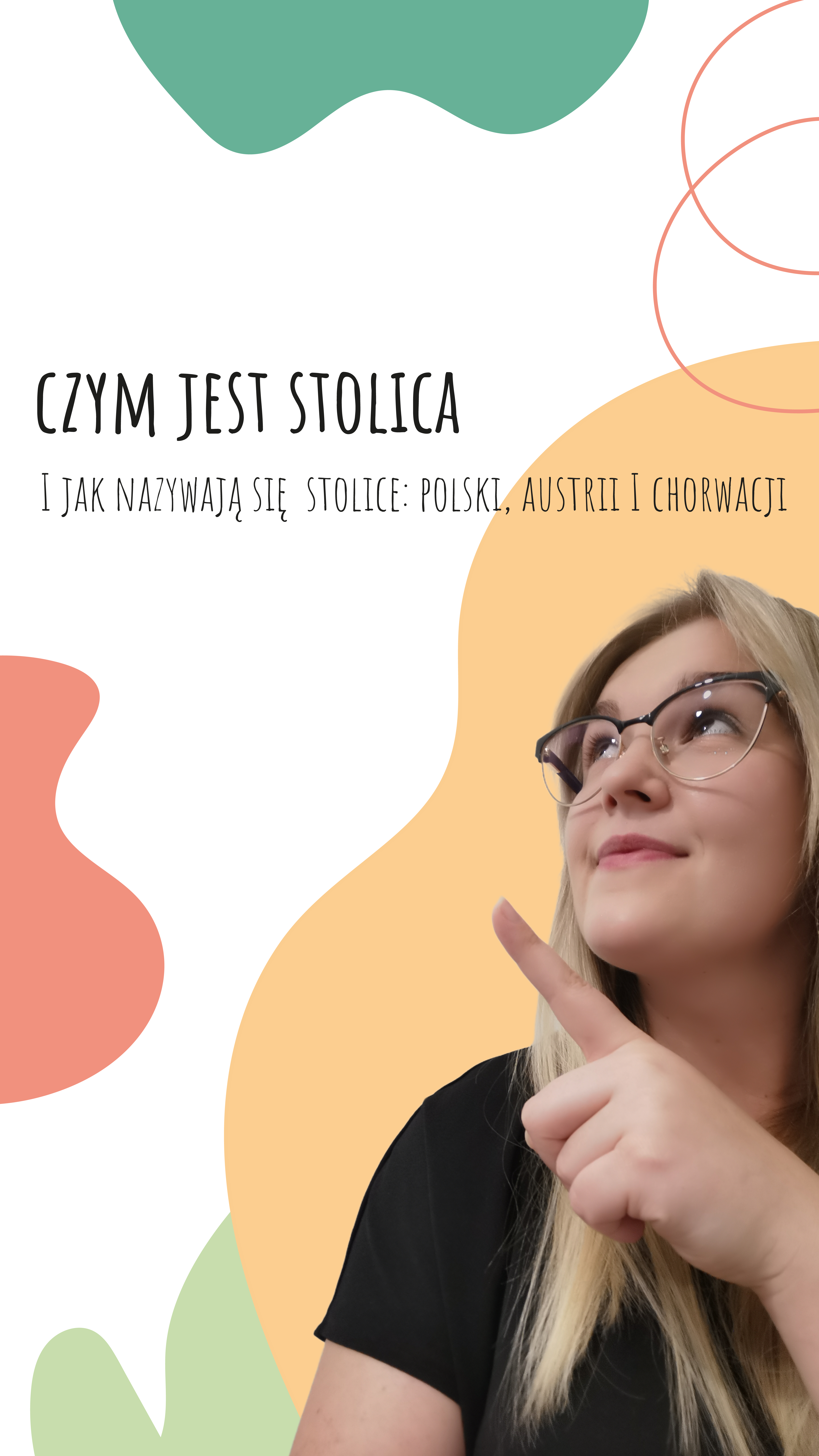 Zdjęcie na którym wskazuję palcem napis "Czym jest stolica i jak nazywają się stolice Austrii, Polski i Chorwacji"